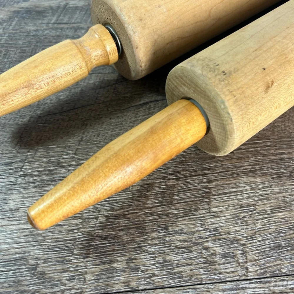 Two Vintage wooden Rolling Pins farmhouse collect‎ decor staging